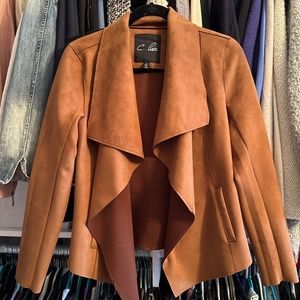 Faux Suede Drapey Fall Coat